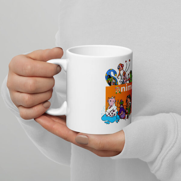 Taza Animalastros blanca brillante